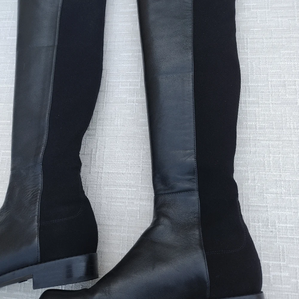 Stuart Weitzman 50/50 Over The Knee Boots Black Size 5.5 New